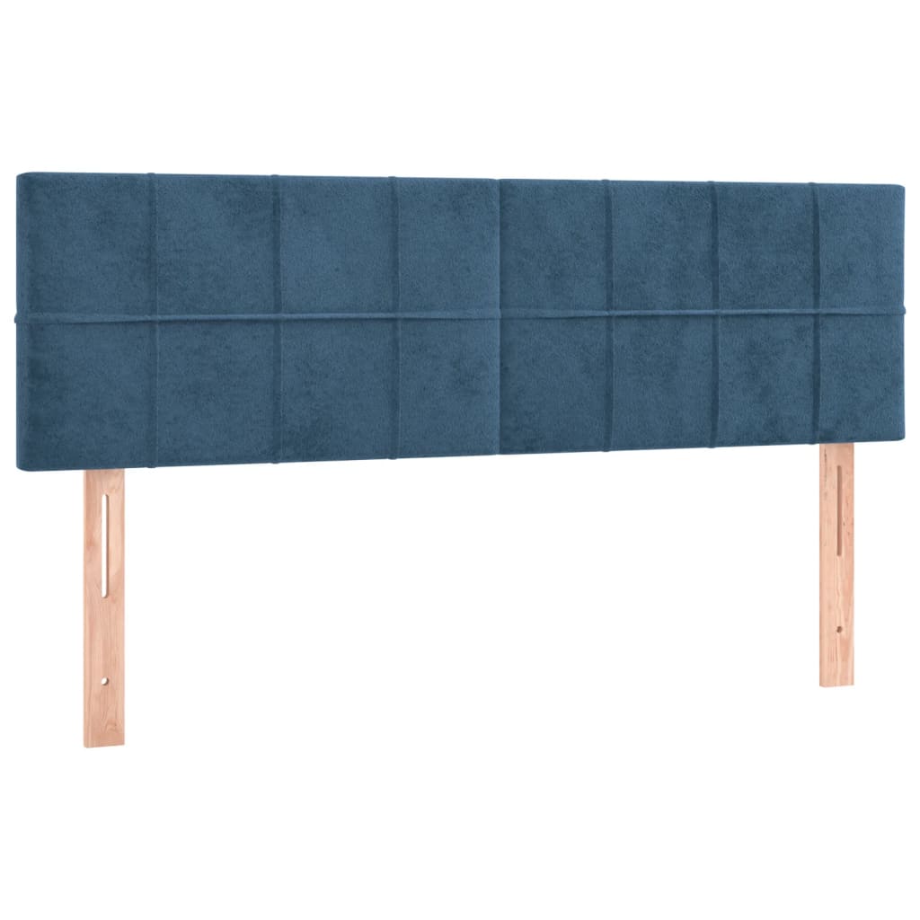 vidaXL Pat cu arcuri, saltea și LED, gri închis, 140x200 cm, catifea