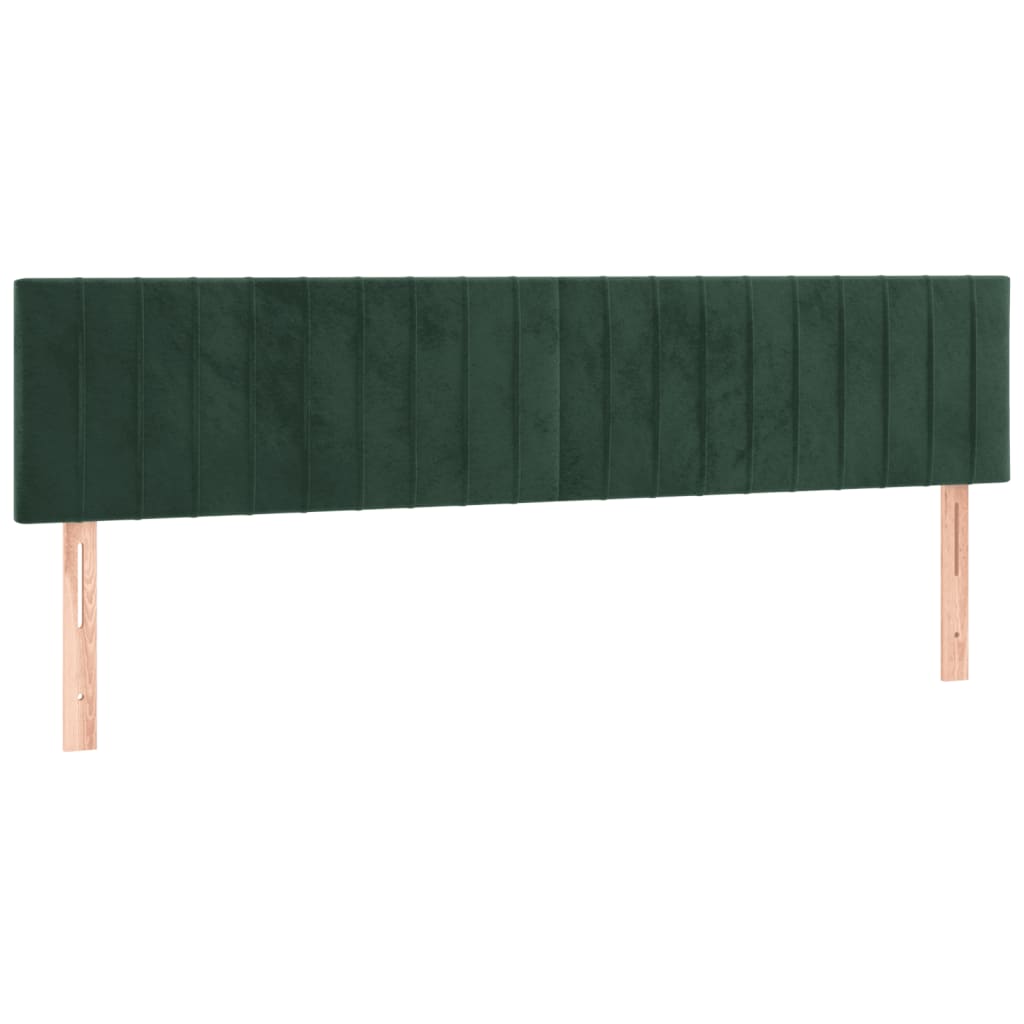 vidaXL Pat cu arcuri, saltea și LED, verde închis, 200x200 cm, catifea vidaXL Pat cu arcuri, saltea și LED, verde închis, 200x200 cm, catifea