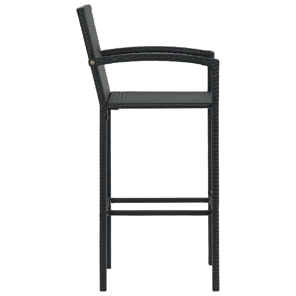 vidaXL Scaune de bar, 4 buc., negru, poliratan vidaXL Scaune de bar, 4 buc., negru, poliratan
