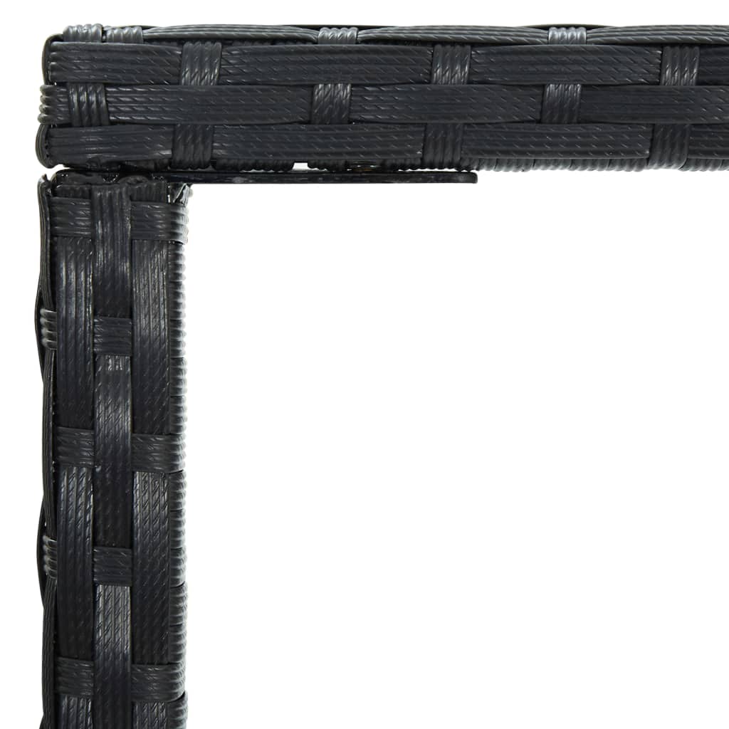 vidaXL Masă de bar de grădină, negru, 70x70x110cm, poliratan și sticlă vidaXL Masă de bar de grădină, negru, 70x70x110cm, poliratan și sticlă