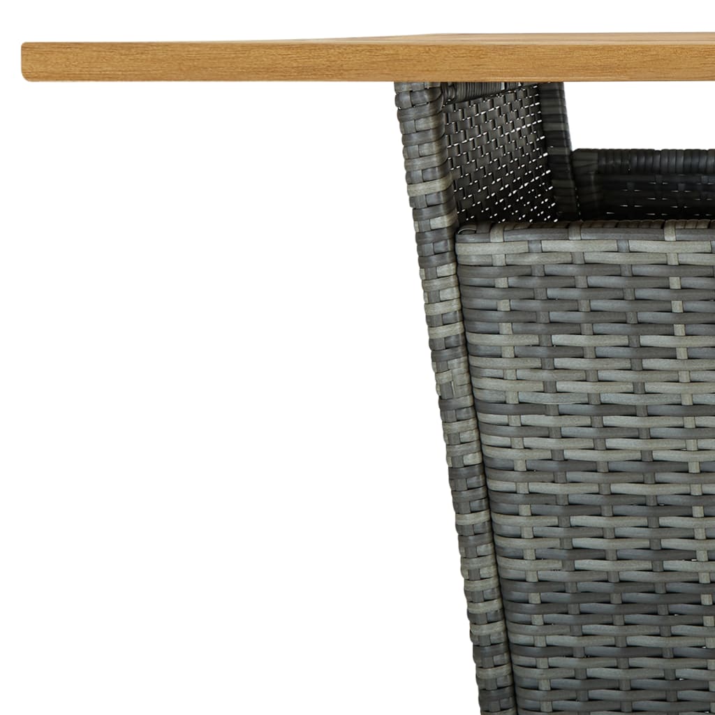 vidaXL Masă de bar, gri, 80x80x110 cm, poliratan/lemn masiv acacia vidaXL Masă de bar, gri, 80x80x110 cm, poliratan/lemn masiv acacia