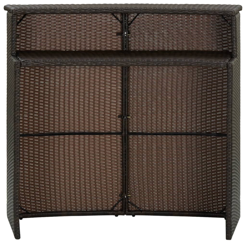 vidaXL Masă de bar de grădină, maro, 120x55x110 cm, poliratan