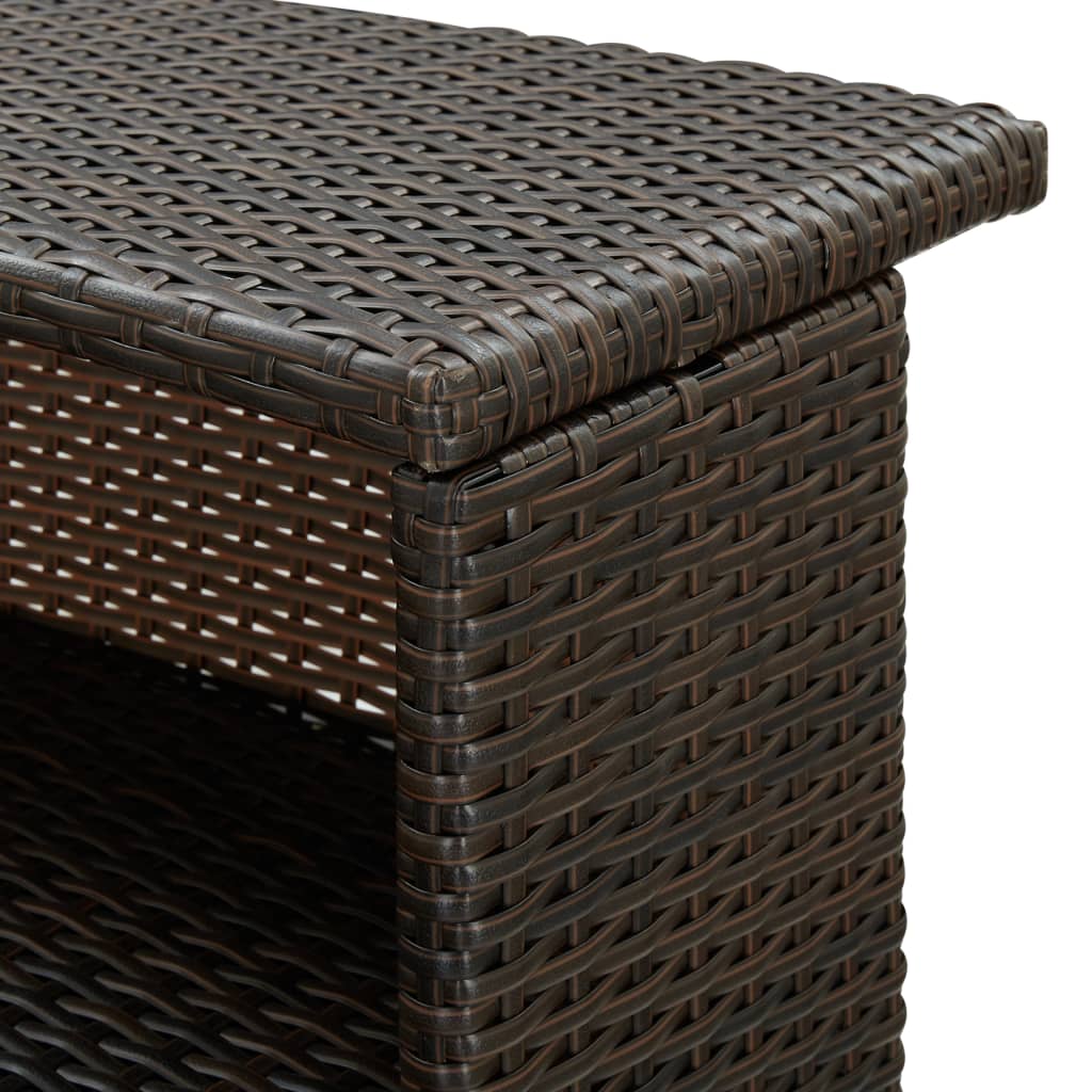 vidaXL Masă de bar de grădină, maro, 120x55x110 cm, poliratan