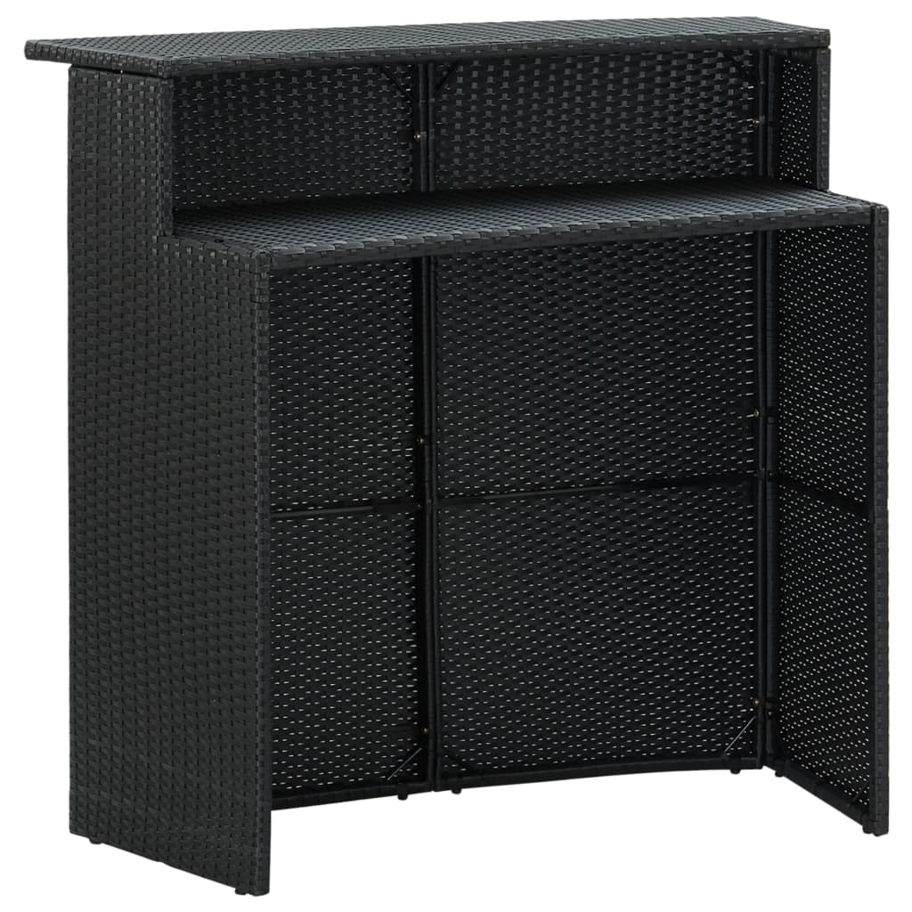 vidaXL Masă de bar de grădină, negru, 120x55x110 cm, poliratan vidaXL Masă de bar de grădină, negru, 120x55x110 cm, poliratan