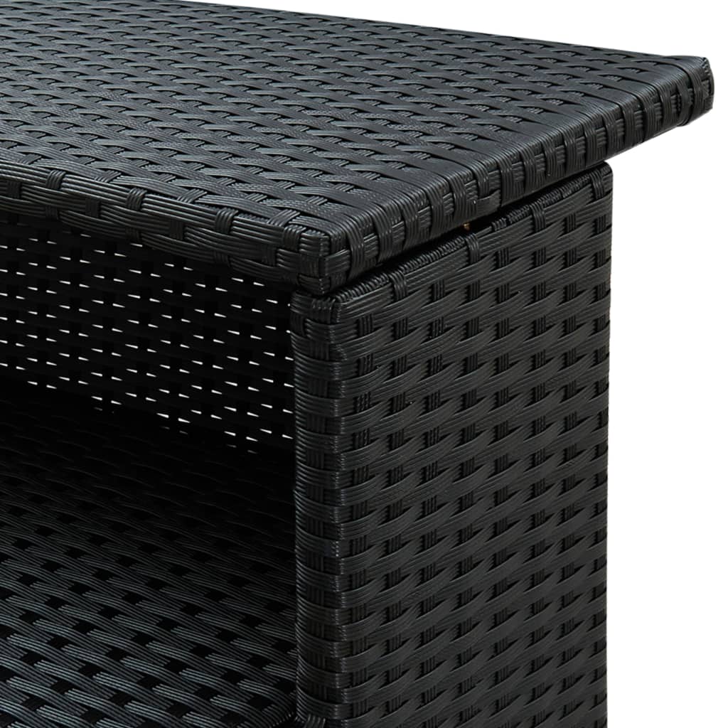 vidaXL Masă de bar de grădină, negru, 120x55x110 cm, poliratan vidaXL Masă de bar de grădină, negru, 120x55x110 cm, poliratan