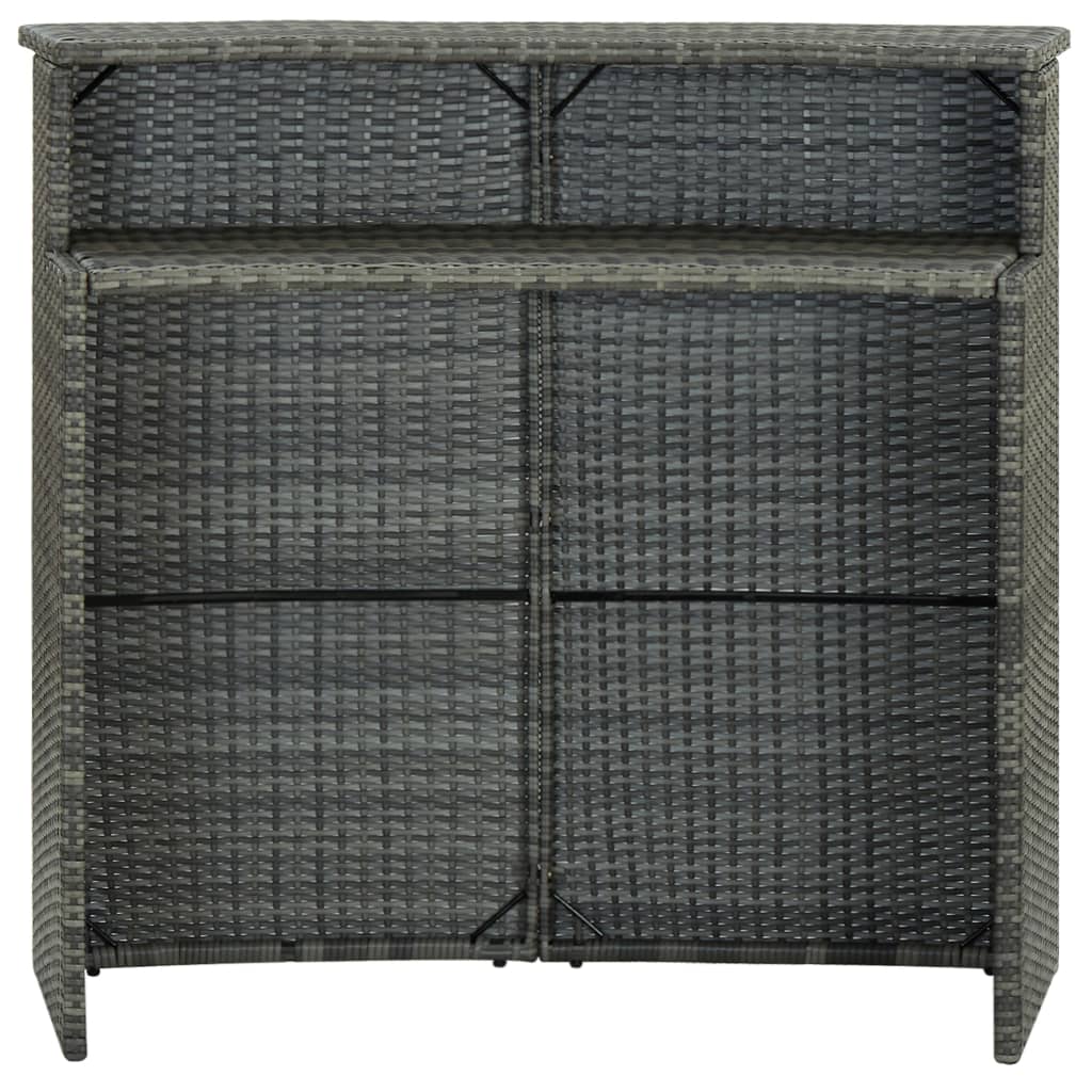 vidaXL Masă de bar de grădină, gri, 120x55x110 cm, poliratan vidaXL Masă de bar de grădină, gri, 120x55x110 cm, poliratan