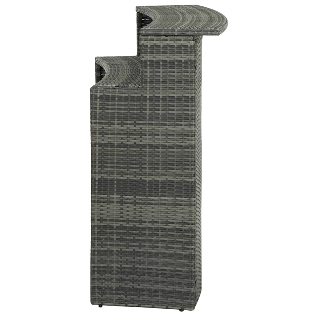 vidaXL Masă de bar de grădină, gri, 120x55x110 cm, poliratan vidaXL Masă de bar de grădină, gri, 120x55x110 cm, poliratan