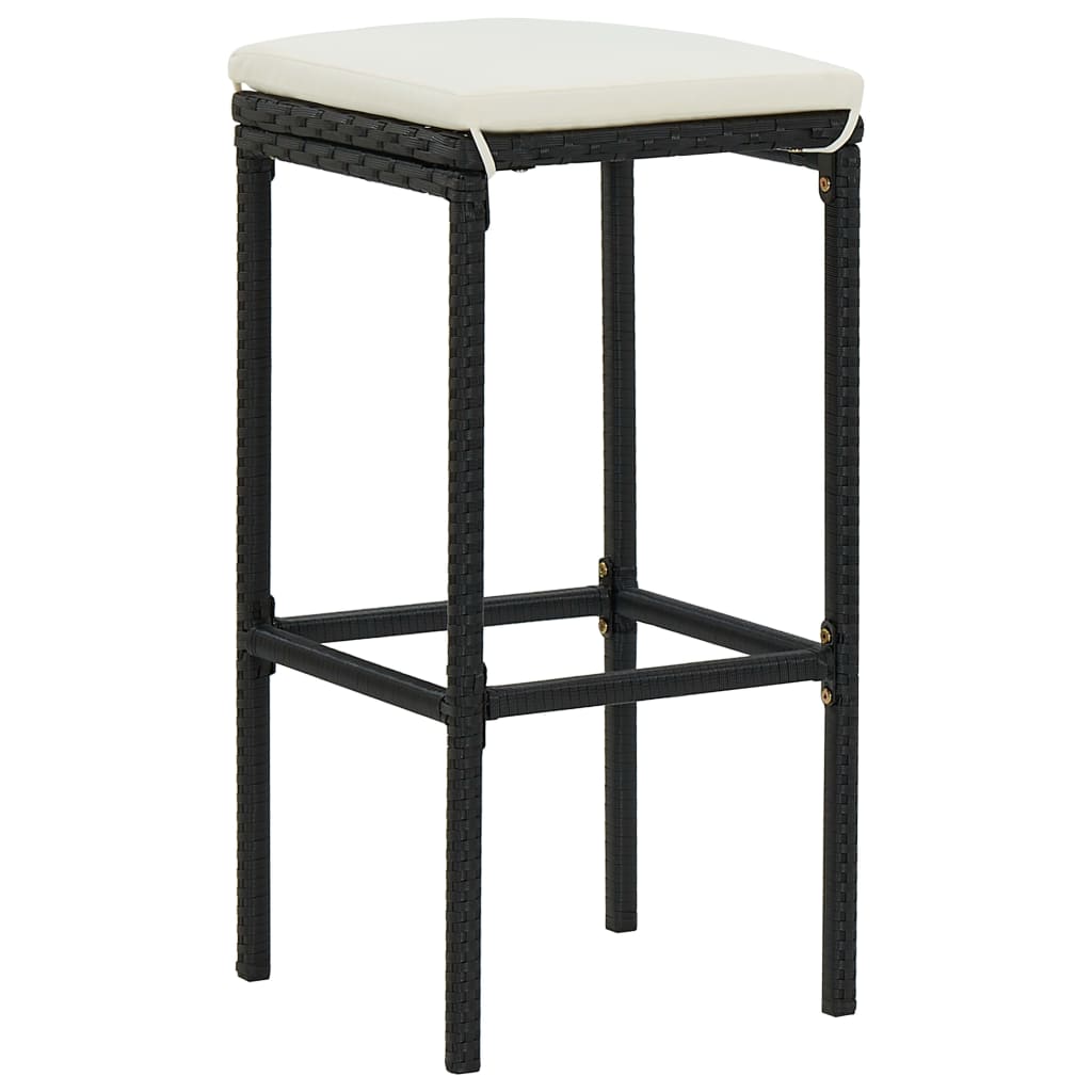 vidaXL Set mobilier de bar, 3 piese, negru, poliratan vidaXL Set mobilier de bar, 3 piese, negru, poliratan