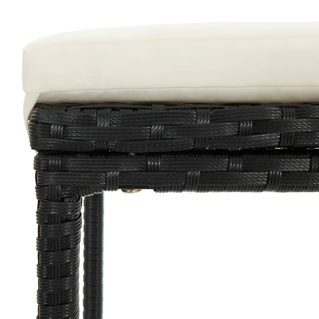 vidaXL Set mobilier de bar, 3 piese, negru, poliratan vidaXL Set mobilier de bar, 3 piese, negru, poliratan