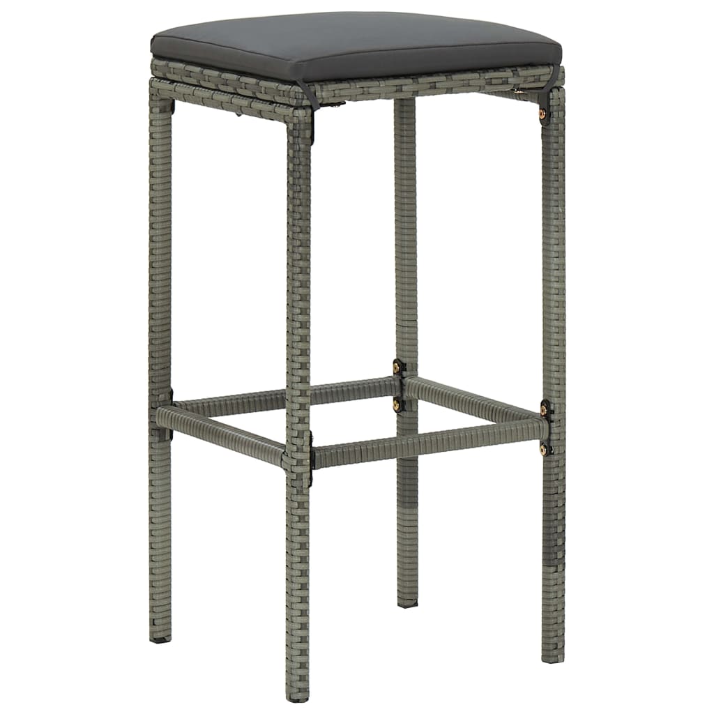 vidaXL Set mobilier de bar, 3 piese, gri, poliratan vidaXL Set mobilier de bar, 3 piese, gri, poliratan