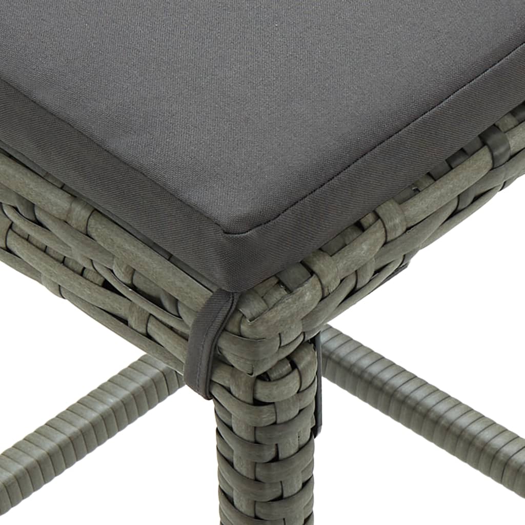 vidaXL Set mobilier de bar, 3 piese, gri, poliratan vidaXL Set mobilier de bar, 3 piese, gri, poliratan