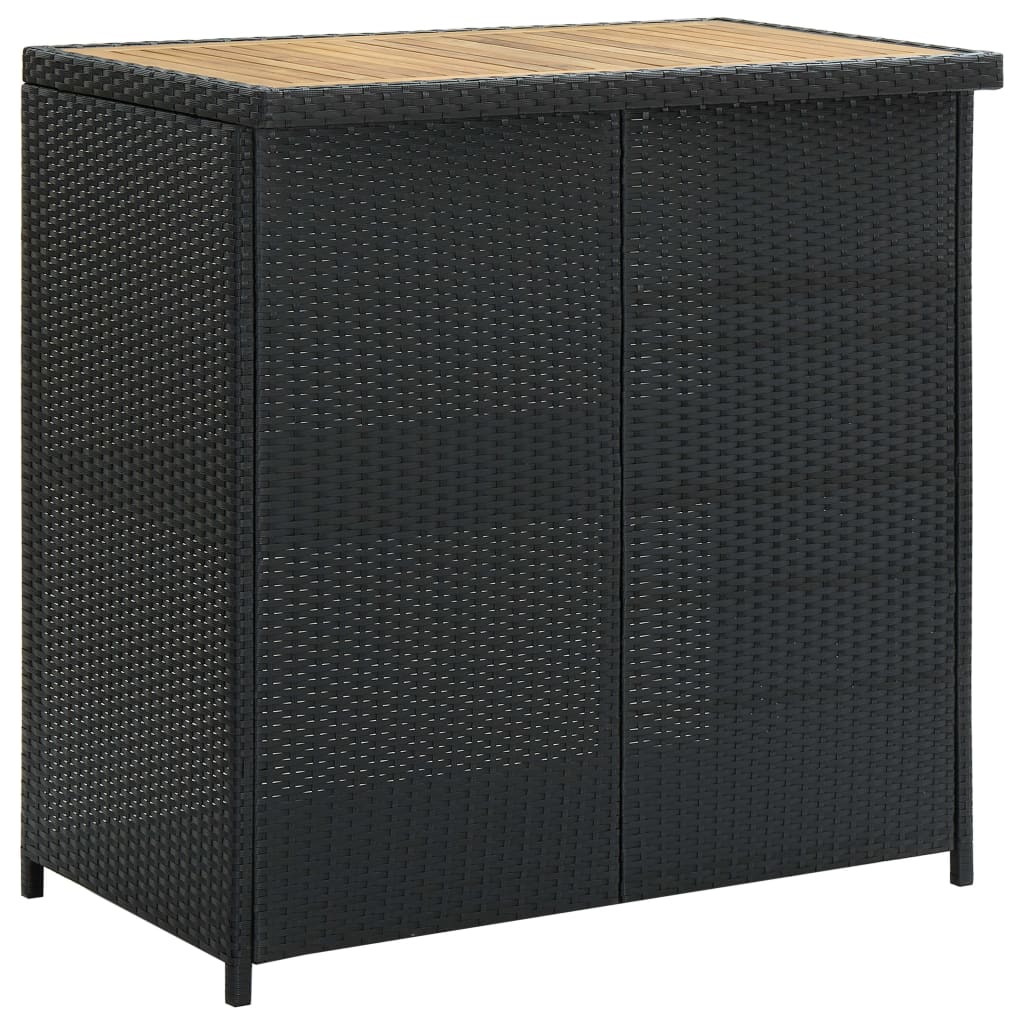 vidaXL Set mobilier de bar, 3 piese, negru, poliratan vidaXL Set mobilier de bar, 3 piese, negru, poliratan