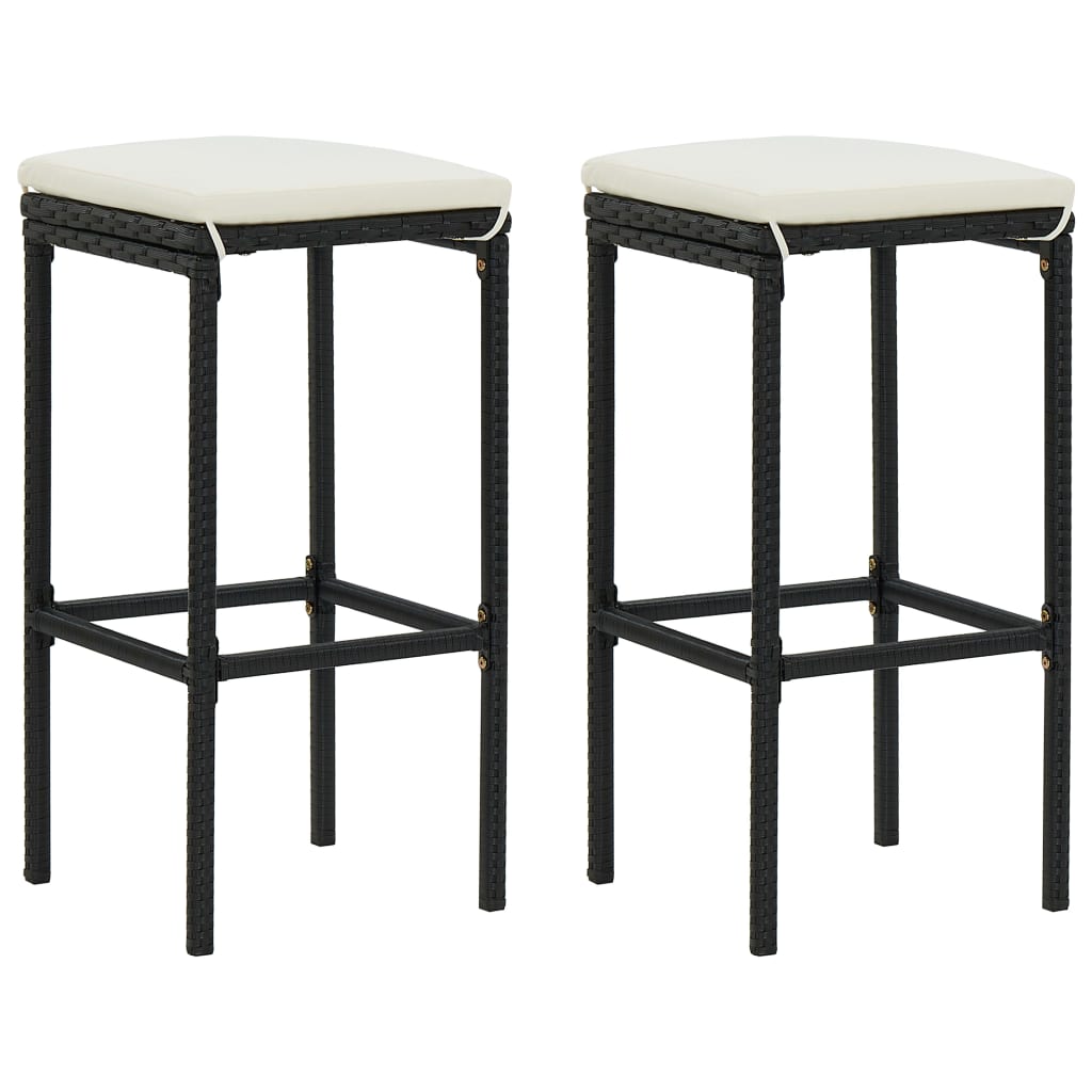 vidaXL Set mobilier de bar, 3 piese, negru, poliratan vidaXL Set mobilier de bar, 3 piese, negru, poliratan