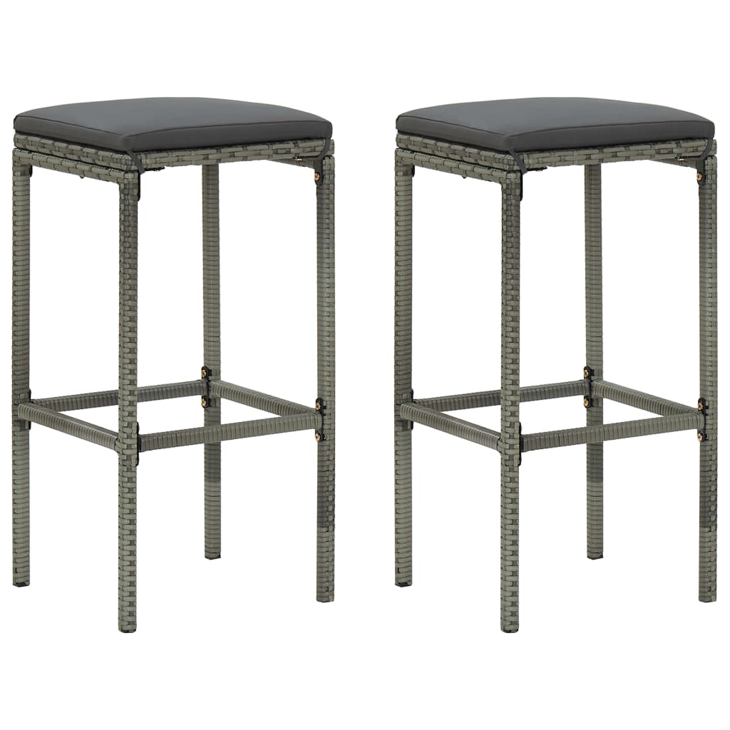 vidaXL Set de bar, 3 piese, gri, poliratan vidaXL Set de bar, 3 piese, gri, poliratan