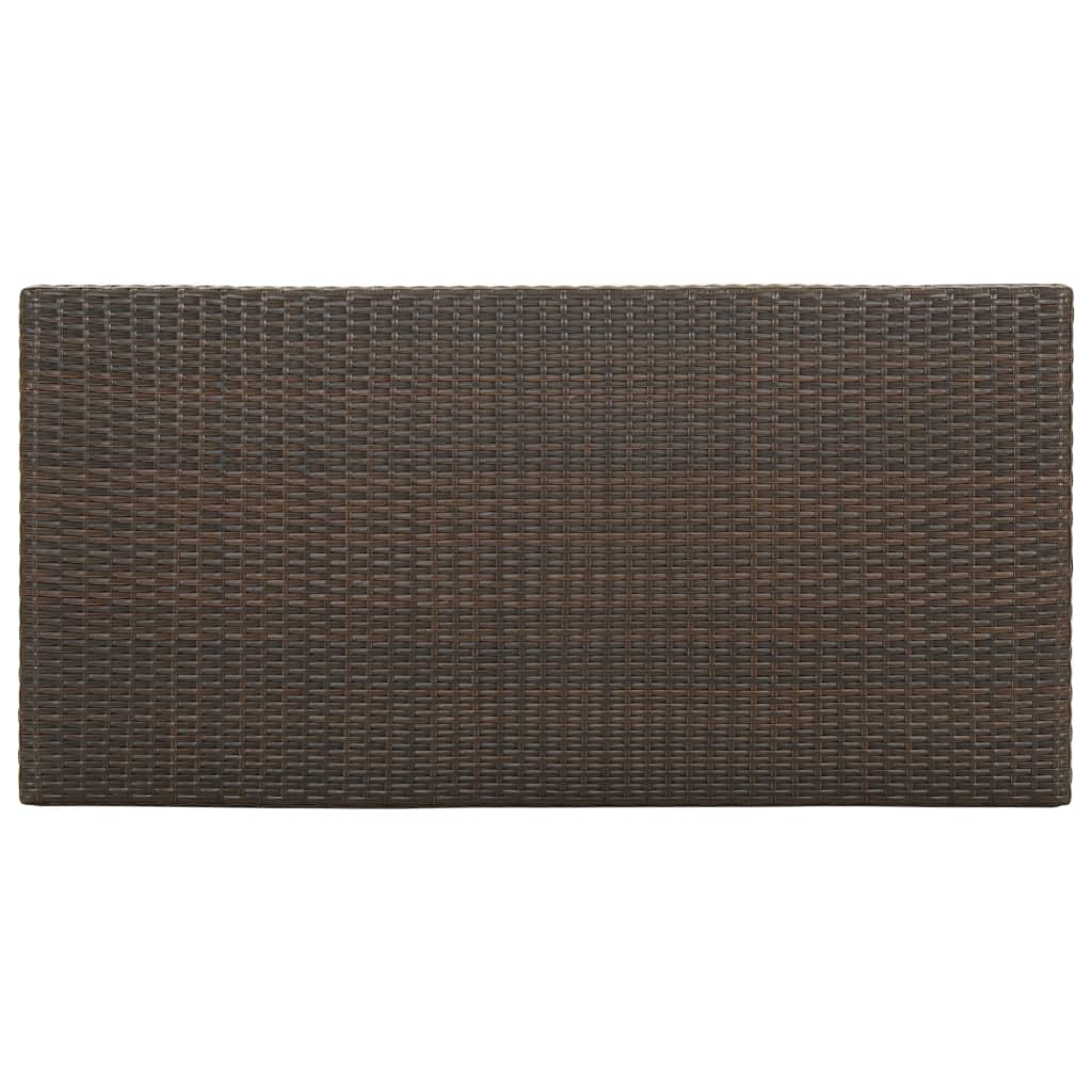 vidaXL Masă de bar cu raft depozitare, maro, 120x60x110 cm, poliratan
