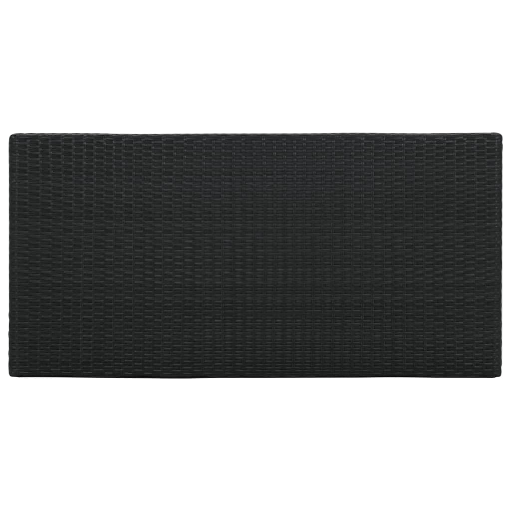vidaXL Masă de bar cu raft depozitare, negru, 120x60x110 cm, poliratan vidaXL Masă de bar cu raft depozitare, negru, 120x60x110 cm, poliratan