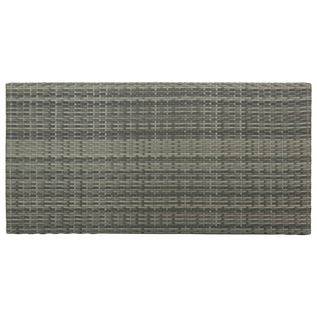vidaXL Masă de bar cu raft de depozitare, gri 120x60x110 cm, poliratan vidaXL Masă de bar cu raft de depozitare, gri 120x60x110 cm, poliratan