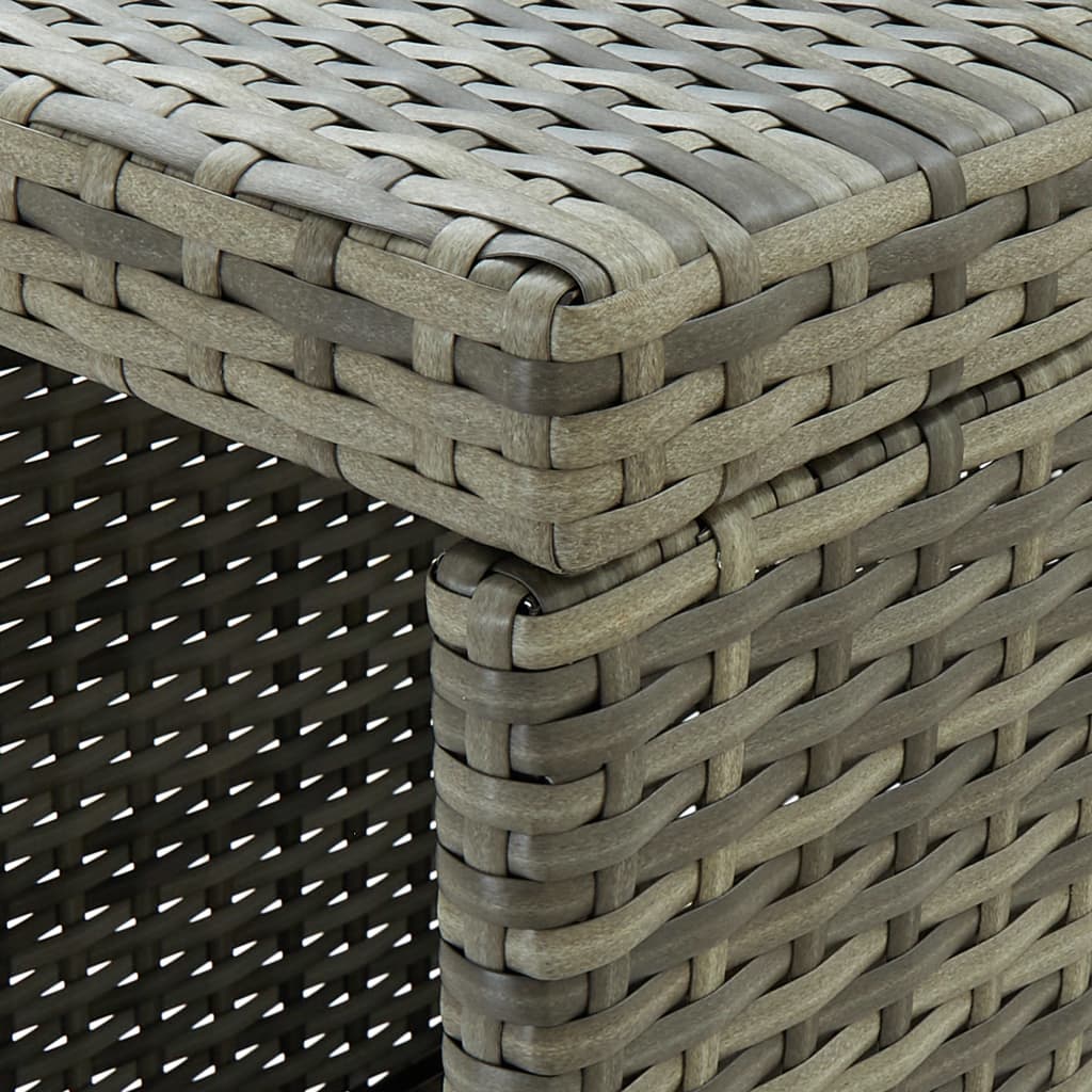 vidaXL Masă de bar cu raft de depozitare, gri 120x60x110 cm, poliratan vidaXL Masă de bar cu raft de depozitare, gri 120x60x110 cm, poliratan