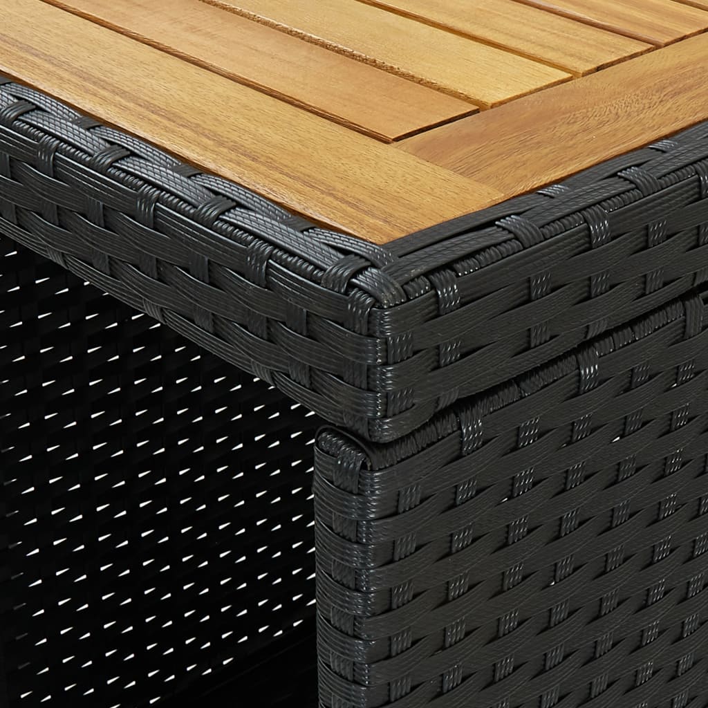 vidaXL Masă de bar cu raft de depozitare negru 120x60x110 cm poliratan