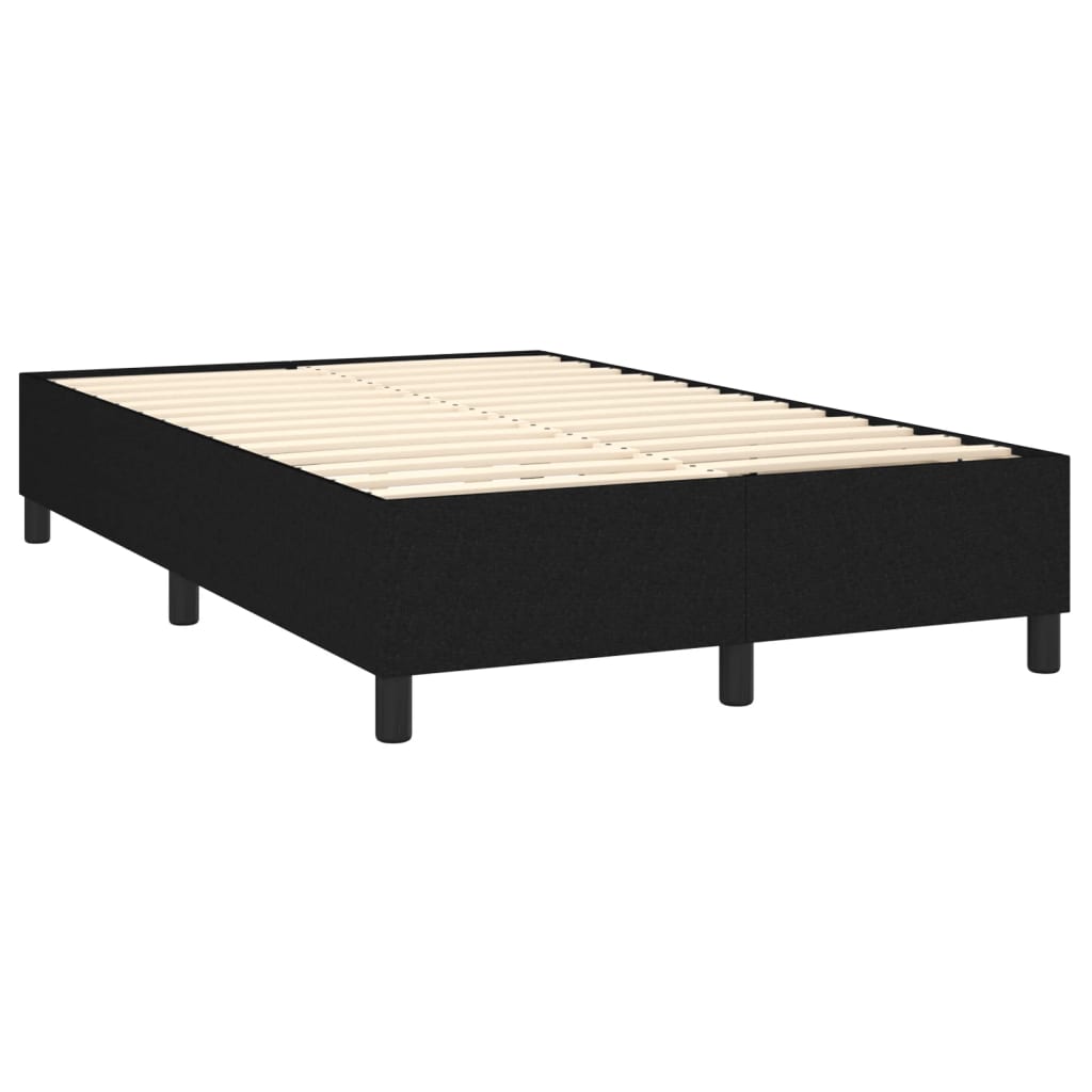 vidaXL Pat cu arcuri, saltea și LED, negru, 120x200 cm, textil vidaXL Pat cu arcuri, saltea și LED, negru, 120x200 cm, textil
