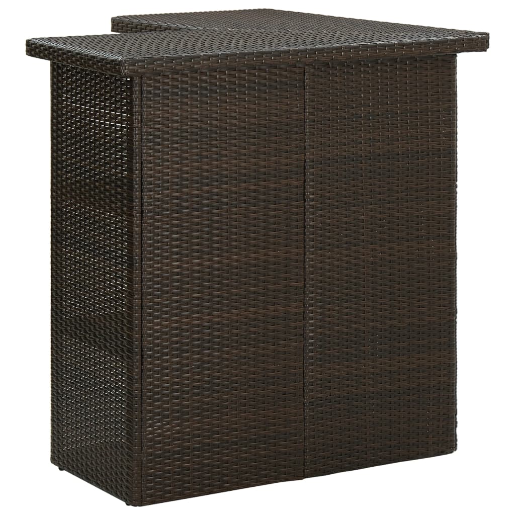 vidaXL Masă de bar colțar, maro, 100 x 50 x 105 cm, poliratan vidaXL Masă de bar colțar, maro, 100 x 50 x 105 cm, poliratan