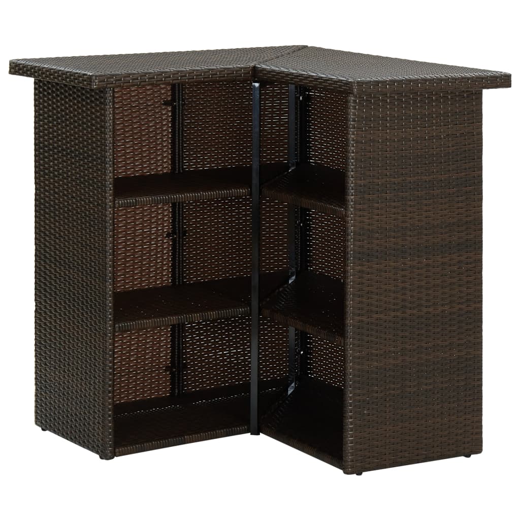 vidaXL Masă de bar colțar, maro, 100 x 50 x 105 cm, poliratan vidaXL Masă de bar colțar, maro, 100 x 50 x 105 cm, poliratan