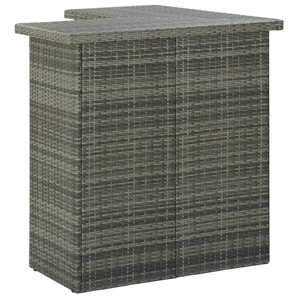 vidaXL Masă de bar colțar, gri, 100 x 50 x 105 cm, poliratan vidaXL Masă de bar colțar, gri, 100 x 50 x 105 cm, poliratan