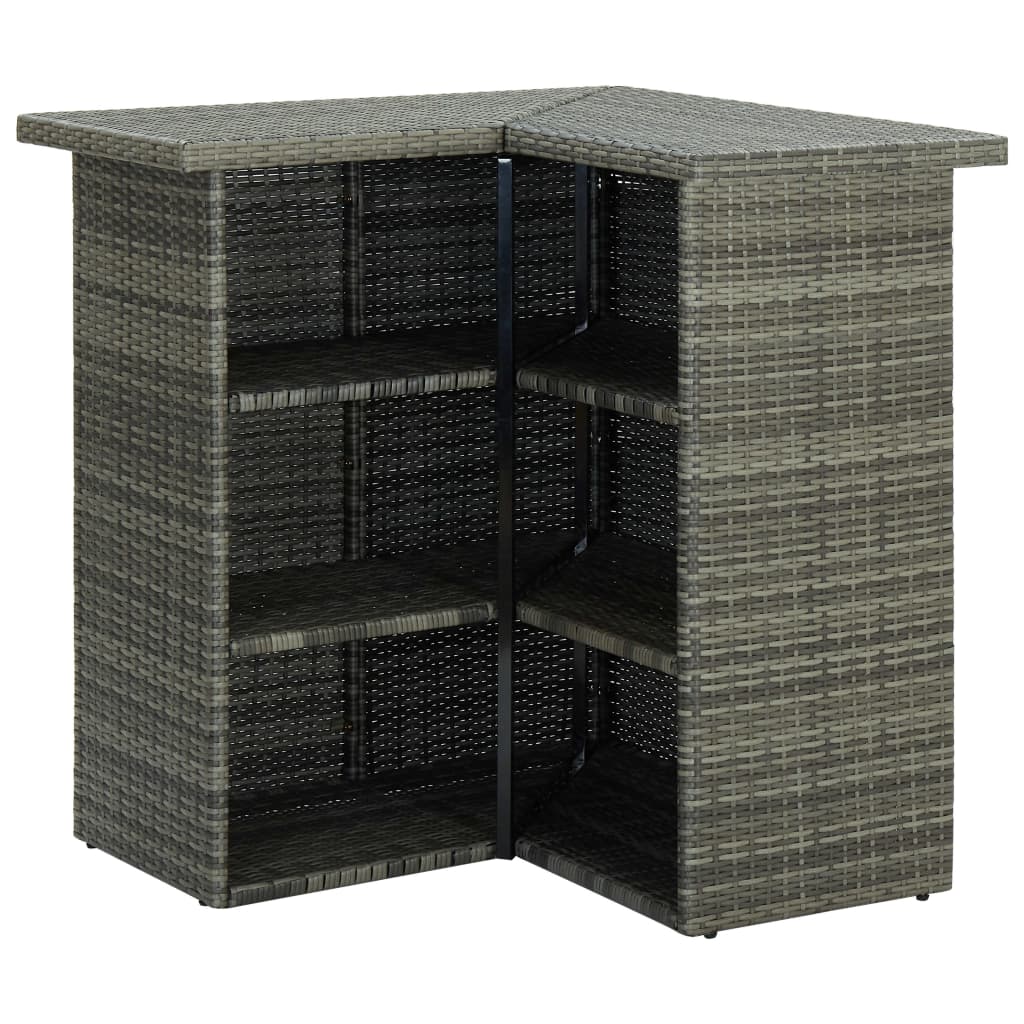 vidaXL Masă de bar colțar, gri, 100 x 50 x 105 cm, poliratan vidaXL Masă de bar colțar, gri, 100 x 50 x 105 cm, poliratan