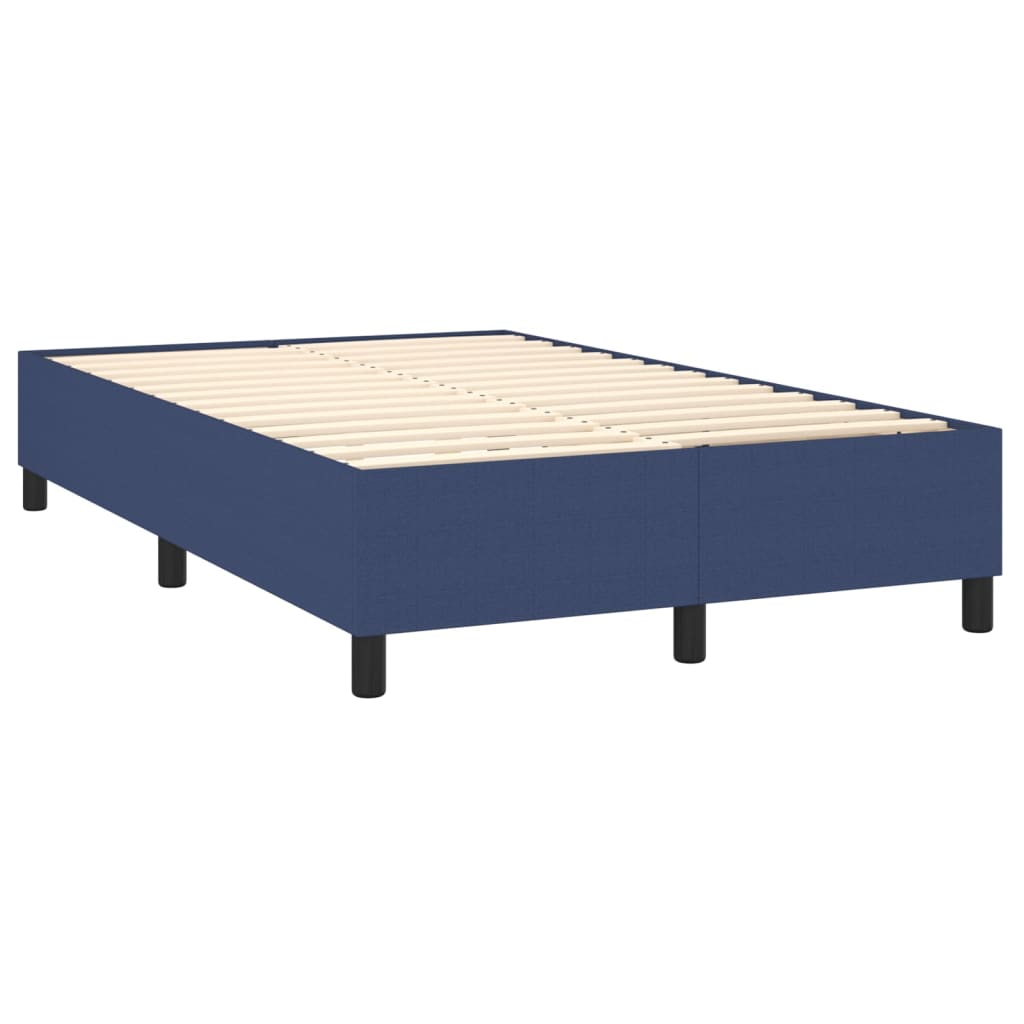 vidaXL Pat cu arcuri, saltea și LED, albastru, 120x200 cm, textil vidaXL Pat cu arcuri, saltea și LED, albastru, 120x200 cm, textil