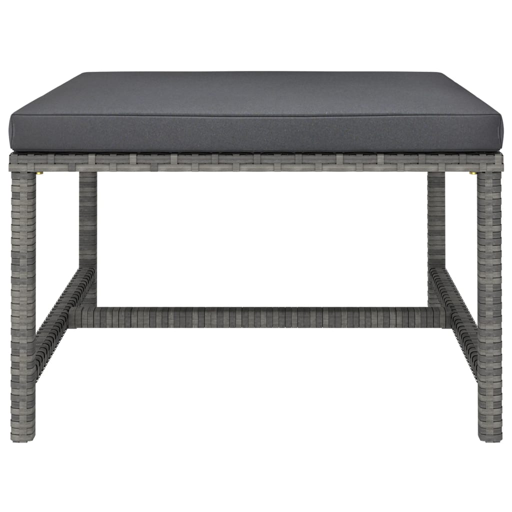 vidaXL Taburet modular cu pernă, gri, poliratan vidaXL Taburet modular cu pernă, gri, poliratan