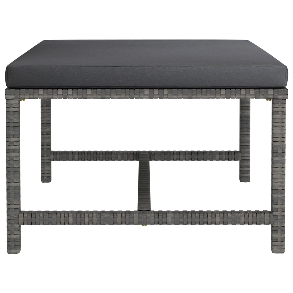 vidaXL Taburet modular cu pernă, gri, poliratan vidaXL Taburet modular cu pernă, gri, poliratan
