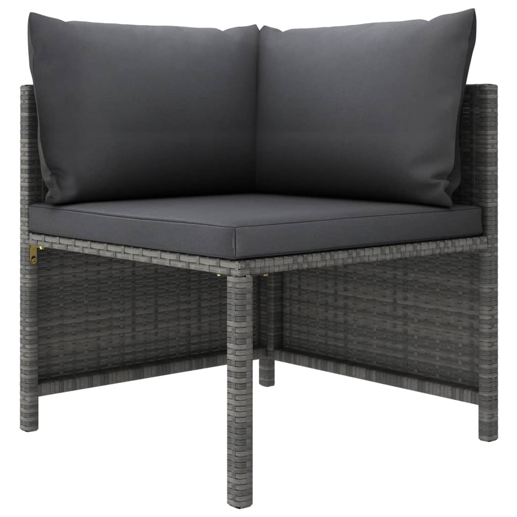 vidaXL Set mobilier de grădină cu perne, 4 piese, gri, poliratan vidaXL Set mobilier de grădină cu perne, 4 piese, gri, poliratan