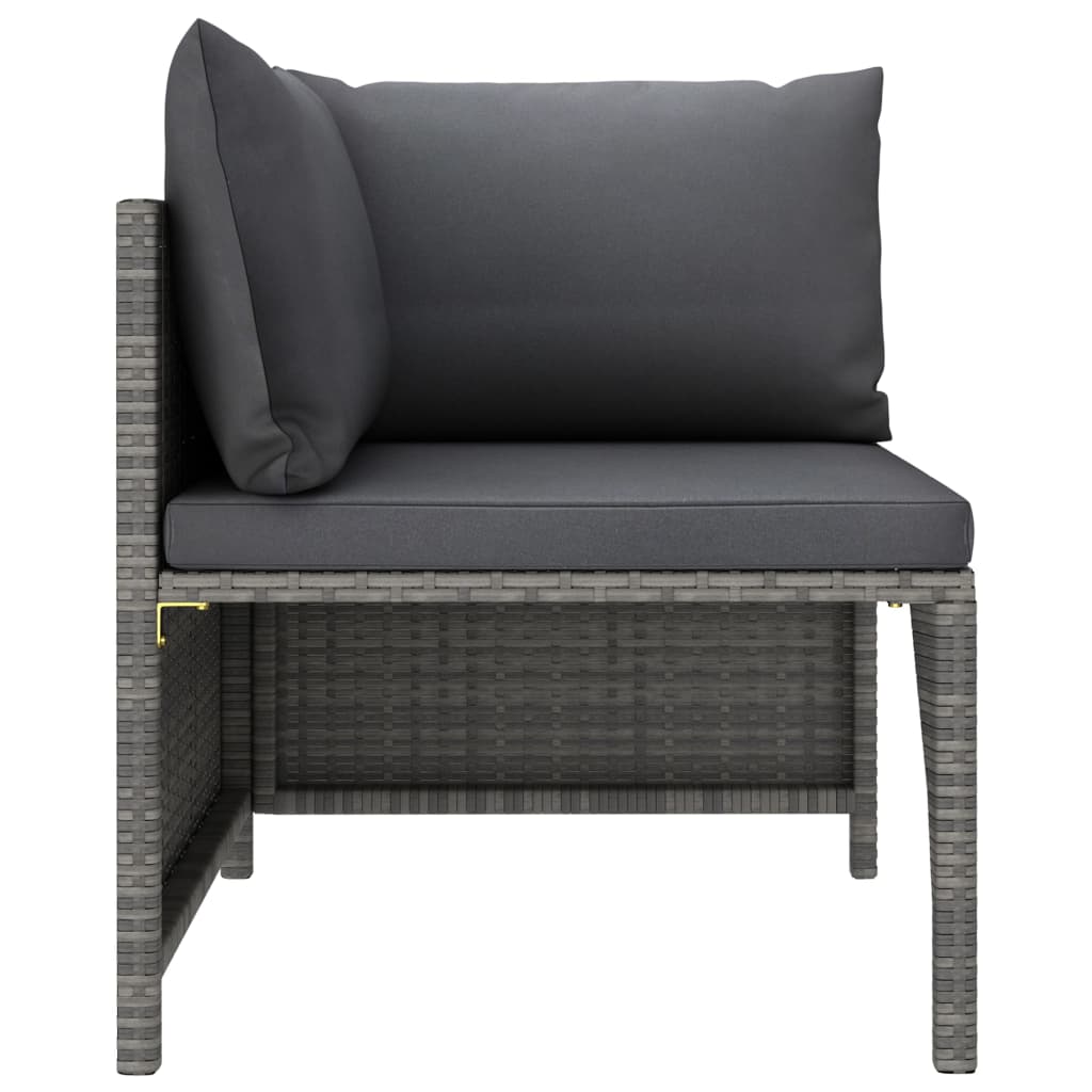 vidaXL Set mobilier de grădină cu perne, 4 piese, gri, poliratan vidaXL Set mobilier de grădină cu perne, 4 piese, gri, poliratan