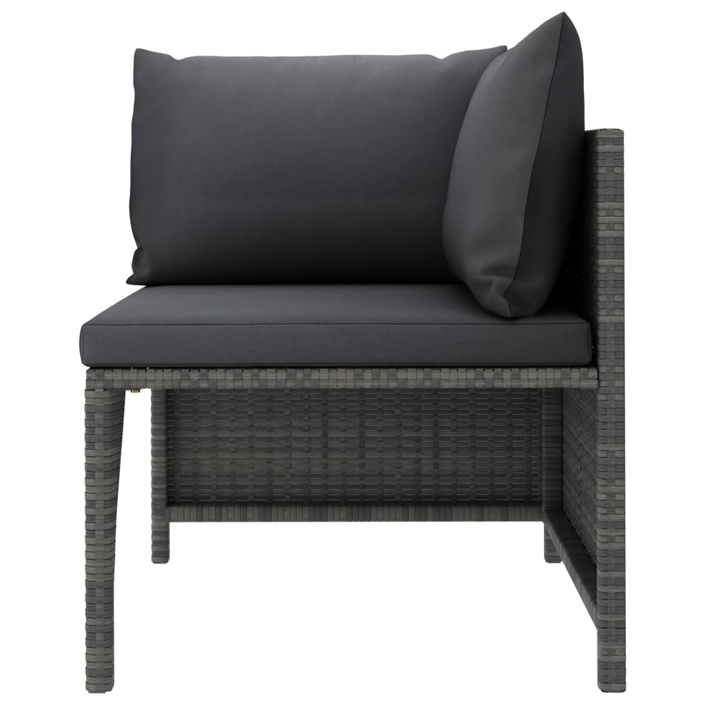vidaXL Set mobilier de grădină cu perne, 4 piese, gri, poliratan vidaXL Set mobilier de grădină cu perne, 4 piese, gri, poliratan