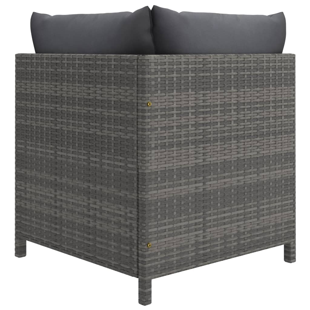 vidaXL Set mobilier de grădină cu perne, 4 piese, gri, poliratan vidaXL Set mobilier de grădină cu perne, 4 piese, gri, poliratan