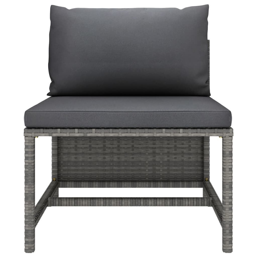 vidaXL Set mobilier de grădină cu perne, 4 piese, gri, poliratan vidaXL Set mobilier de grădină cu perne, 4 piese, gri, poliratan
