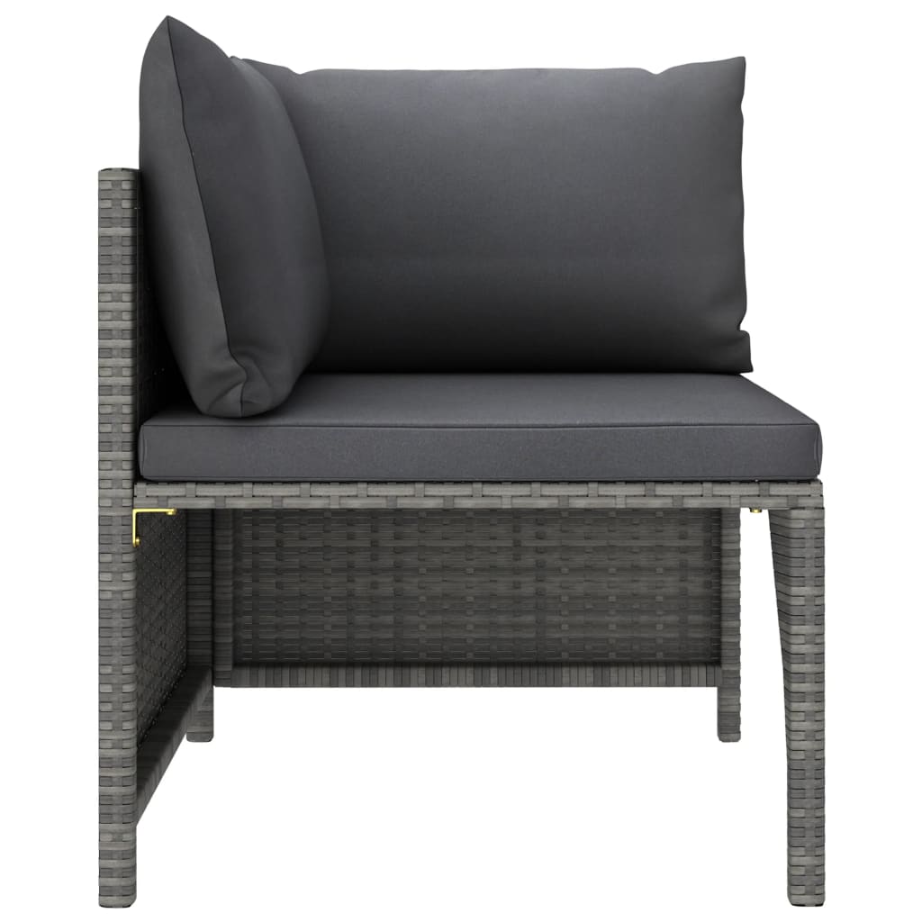 vidaXL Set mobilier de grădină cu perne, 3 piese, gri, poliratan vidaXL Set mobilier de grădină cu perne, 3 piese, gri, poliratan