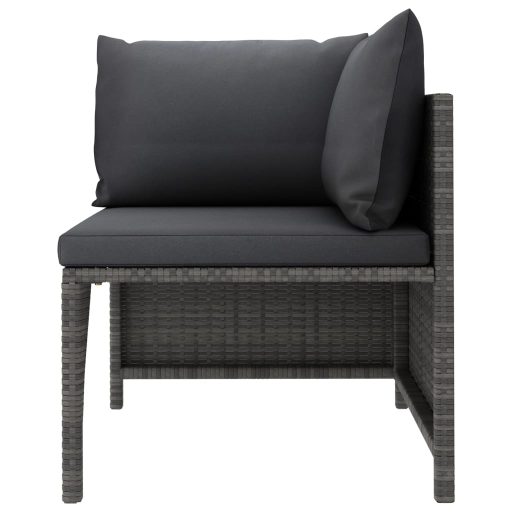 vidaXL Set mobilier de grădină cu perne, 3 piese, gri, poliratan vidaXL Set mobilier de grădină cu perne, 3 piese, gri, poliratan