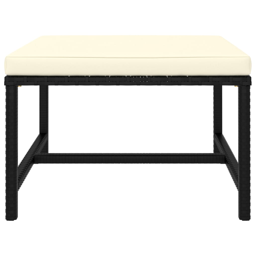 vidaXL Taburet modular cu pernă, negru, poliratan vidaXL Taburet modular cu pernă, negru, poliratan