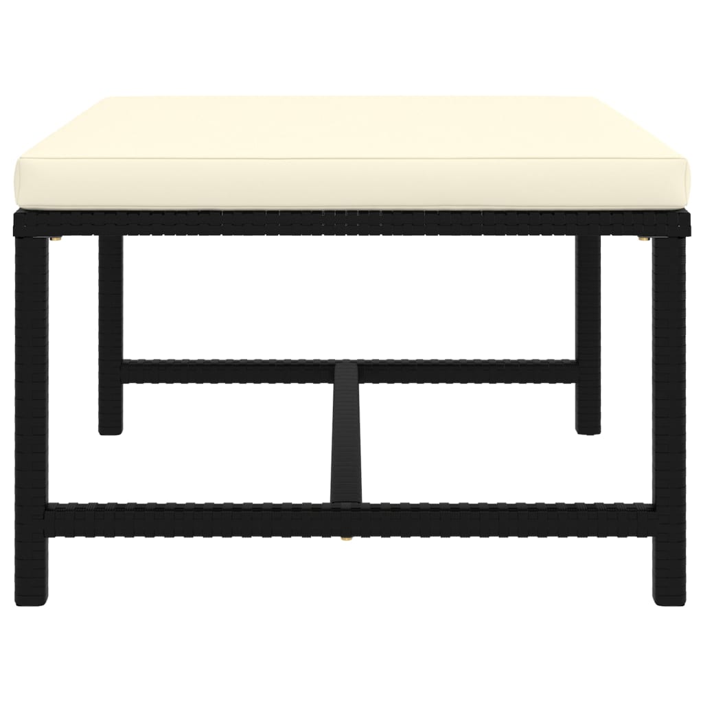 vidaXL Taburet modular cu pernă, negru, poliratan vidaXL Taburet modular cu pernă, negru, poliratan