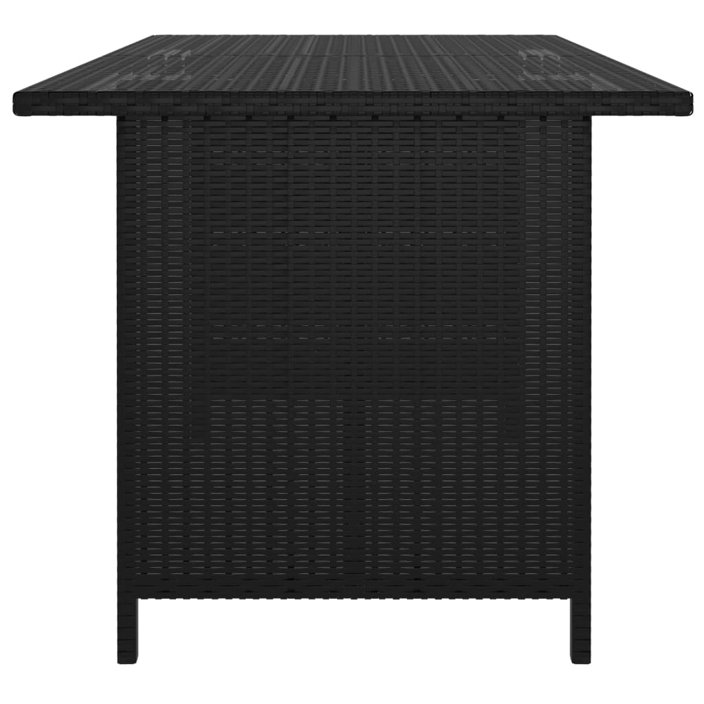 vidaXL Masă de grădină, negru, 110x70x65 cm, poliratan vidaXL Masă de grădină, negru, 110x70x65 cm, poliratan