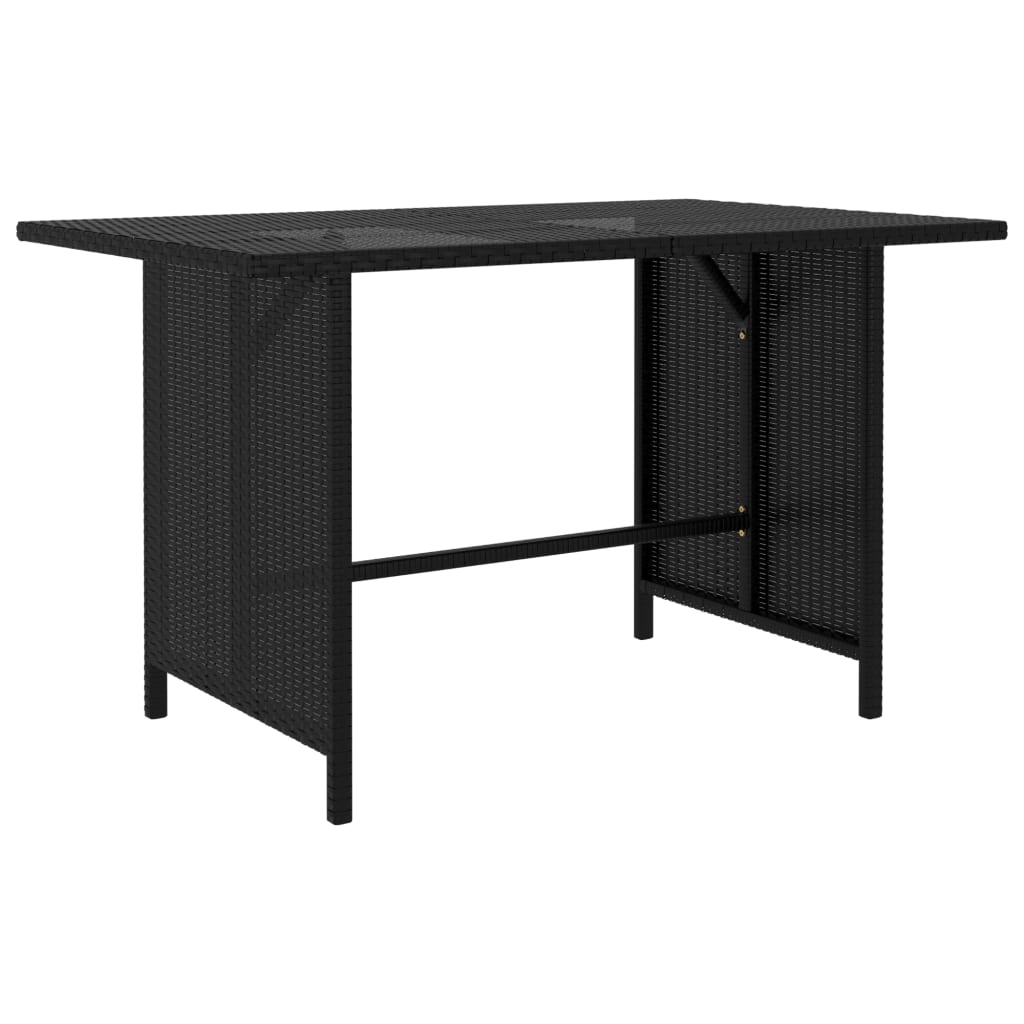 vidaXL Masă de grădină, negru, 110x70x65 cm, poliratan vidaXL Masă de grădină, negru, 110x70x65 cm, poliratan