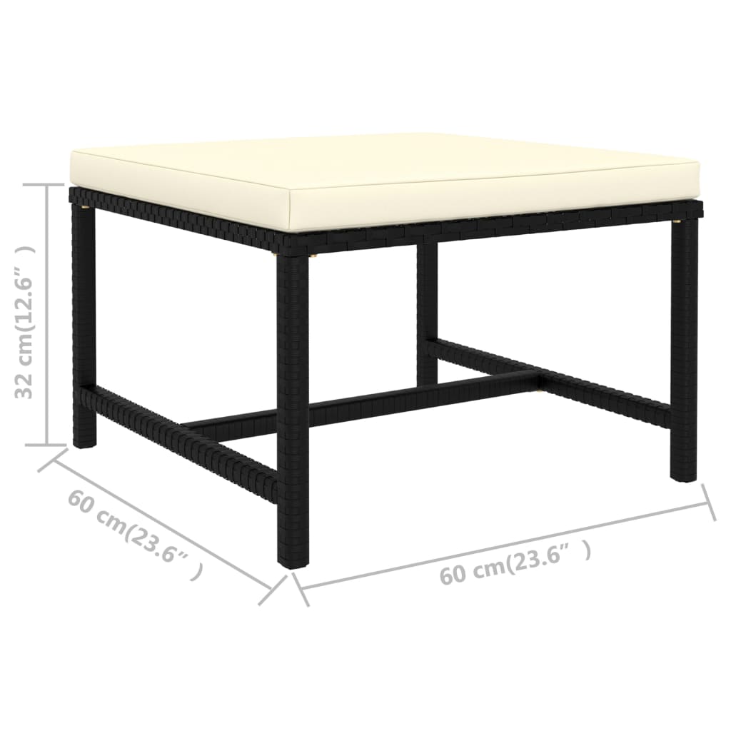 vidaXL Set mobilier de grădină cu perne, 3 piese, negru, poliratan vidaXL Set mobilier de grădină cu perne, 3 piese, negru, poliratan