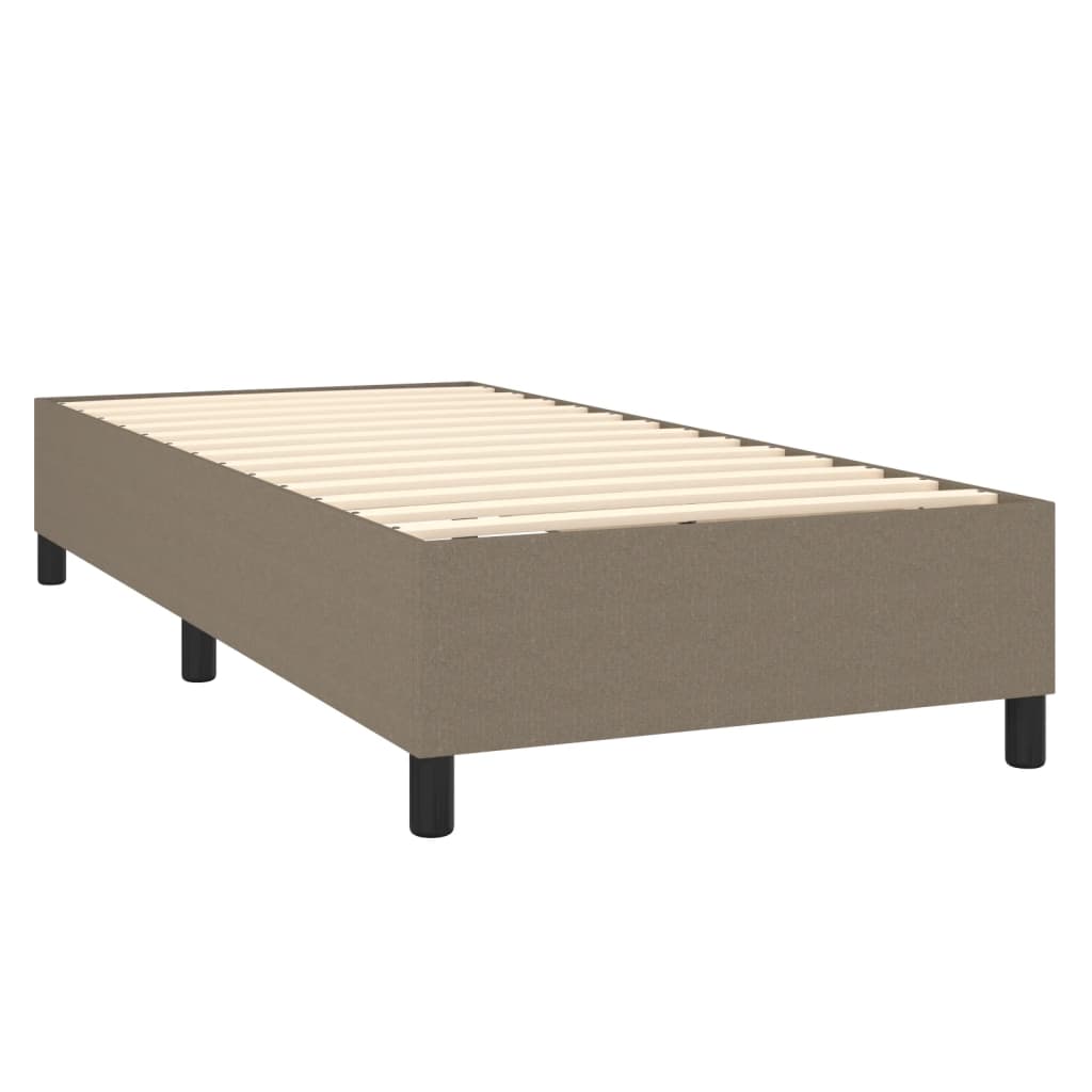 vidaXL Pat cu arcuri, saltea și LED, gri taupe, 80x200 cm, textil