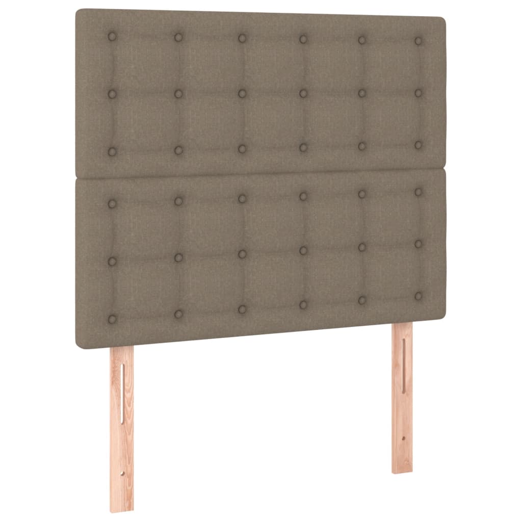 vidaXL Pat cu arcuri, saltea și LED, gri taupe, 80x200 cm, textil