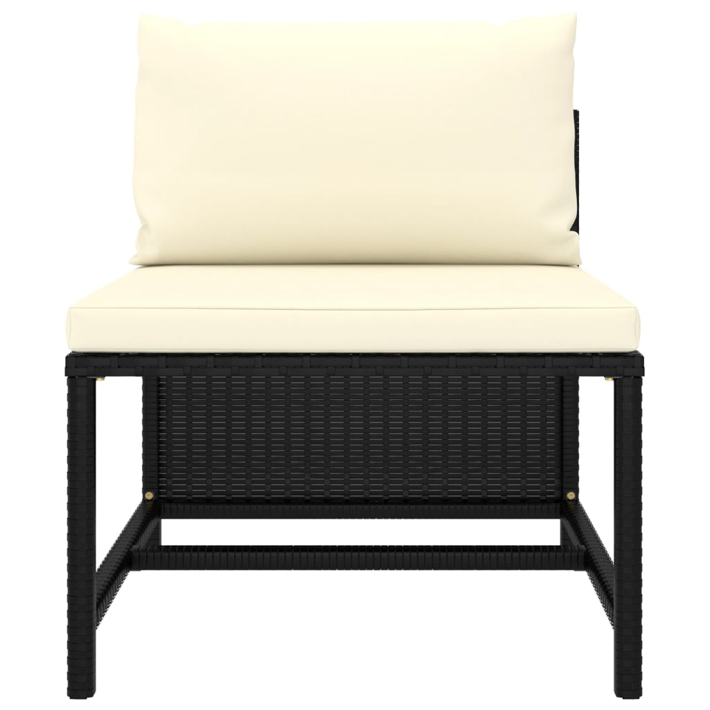 vidaXL Set mobilier de grădină cu perne, 5 piese, negru, poliratan vidaXL Set mobilier de grădină cu perne, 5 piese, negru, poliratan
