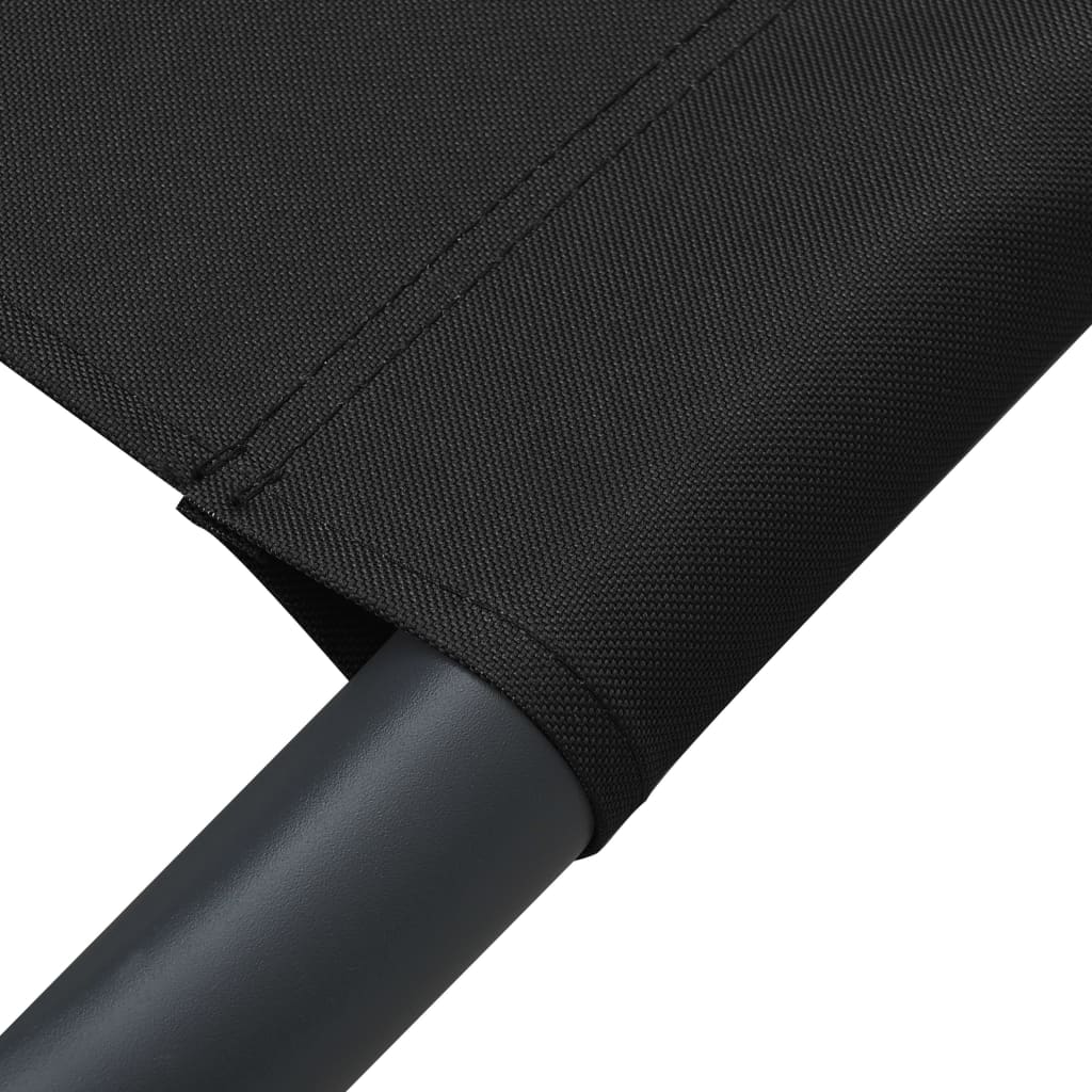vidaXL Pat șezlong de exterior, negru, material textil vidaXL Pat șezlong de exterior, negru, material textil