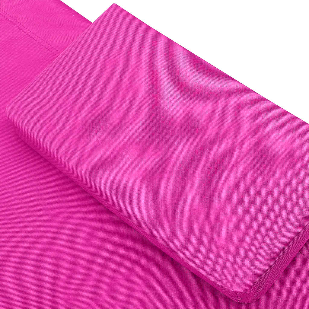 vidaXL Pat șezlong de exterior, roz, material textil vidaXL Pat șezlong de exterior, roz, material textil