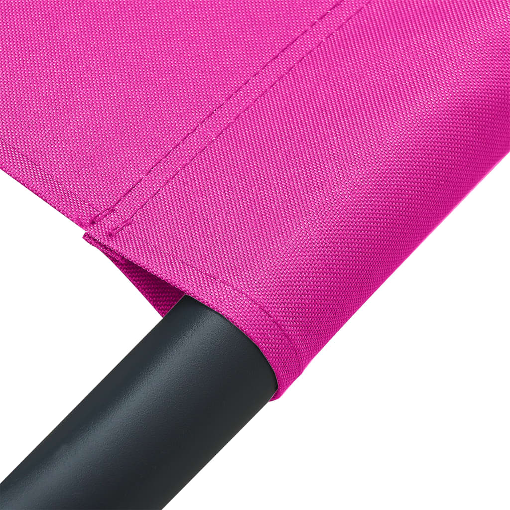 vidaXL Pat șezlong de exterior, roz, material textil vidaXL Pat șezlong de exterior, roz, material textil