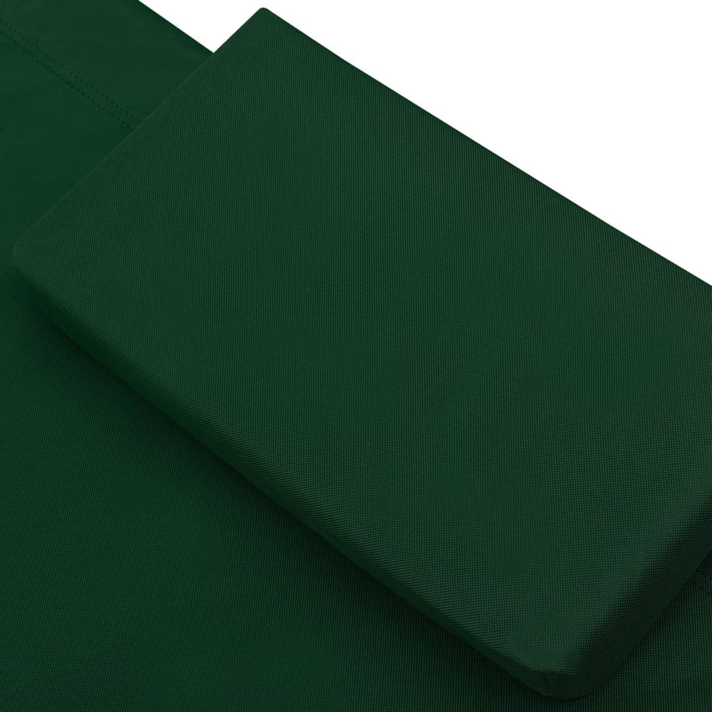 vidaXL Pat șezlong de exterior cu baldachin și pernă, verde vidaXL Pat șezlong de exterior cu baldachin și pernă, verde